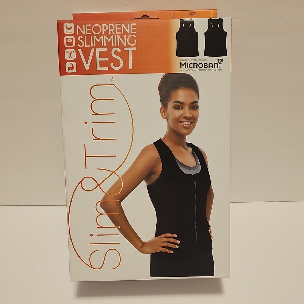 Neoprene Slimming Vest Microban in‎ Black (Size Large) NIB